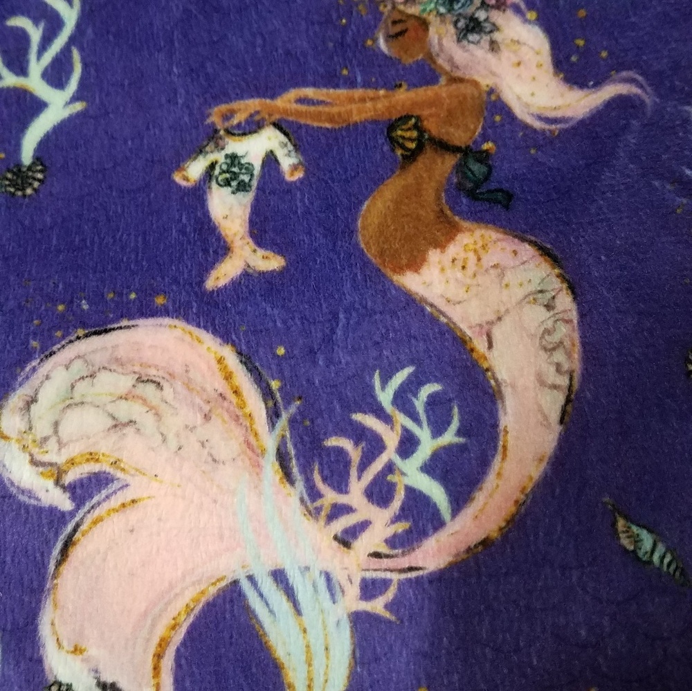Handmade Plush Fabric Baby Blanket/Mermaid